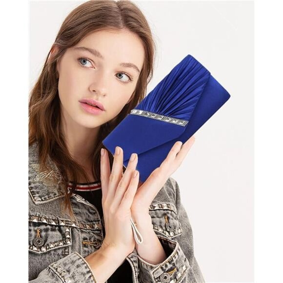 Women Clutch Handbag Fashion Royal Blue - Picture 5 of 6